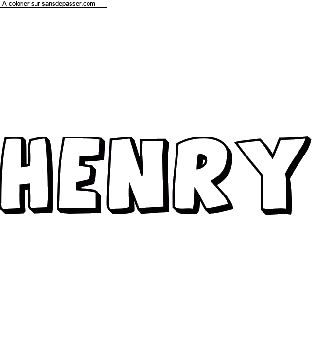 Coloriage pr&eacute;nom personnalis&eacute; "Henry" par Diana