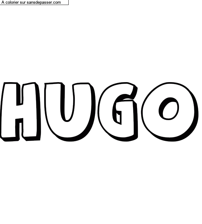 Coloriage pr&eacute;nom personnalis&eacute; "Hugo" par Diana