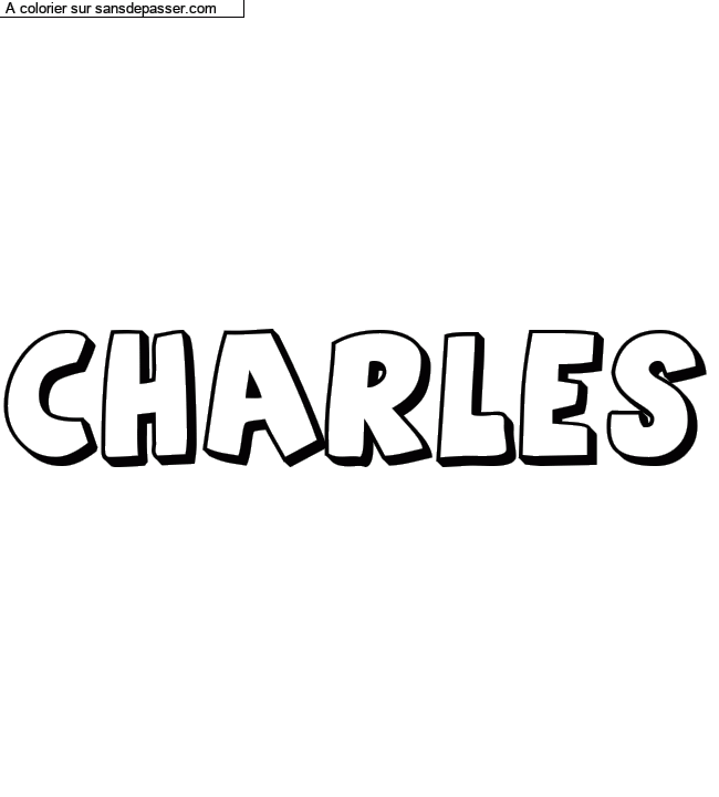 Coloriage pr&eacute;nom personnalis&eacute; "Charles" par Diana