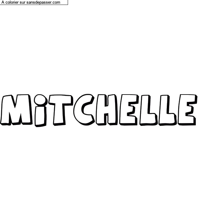 Coloriage pr&eacute;nom personnalis&eacute; "Mitchelle" par Diana