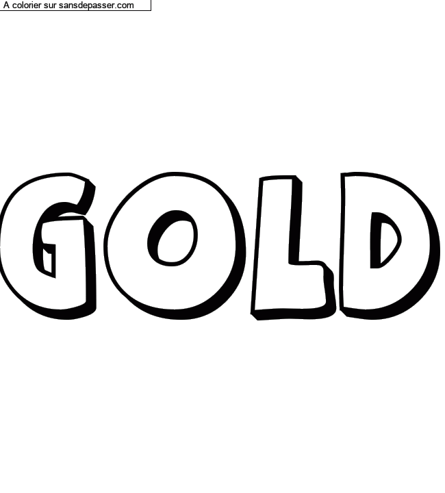 Coloriage pr&eacute;nom personnalis&eacute; "Gold" par Diana