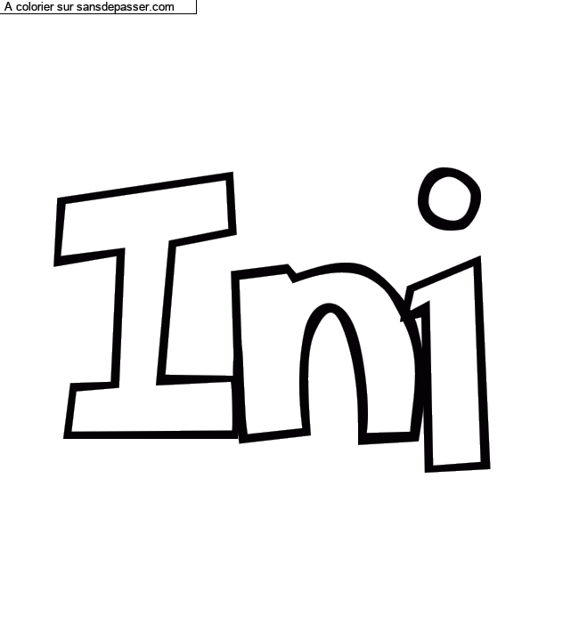 Coloriage pr&eacute;nom personnalis&eacute; "Ini" par Diana