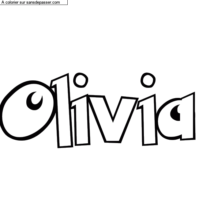 Coloriage pr&eacute;nom personnalis&eacute; "Olivia" par Diana