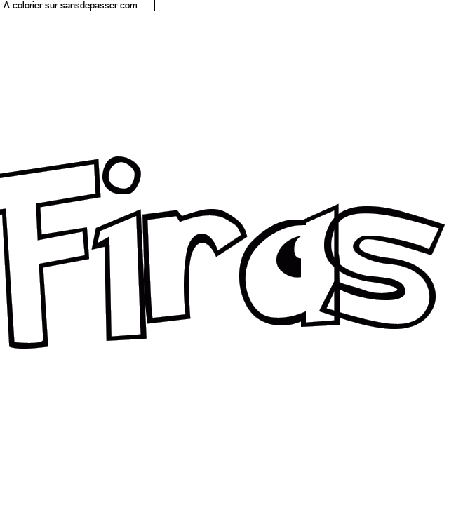 Coloriage pr&eacute;nom personnalis&eacute; "Firas" par Diana