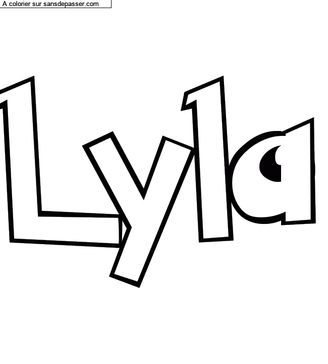 Coloriage pr&eacute;nom personnalis&eacute; "Lyla" par Diana