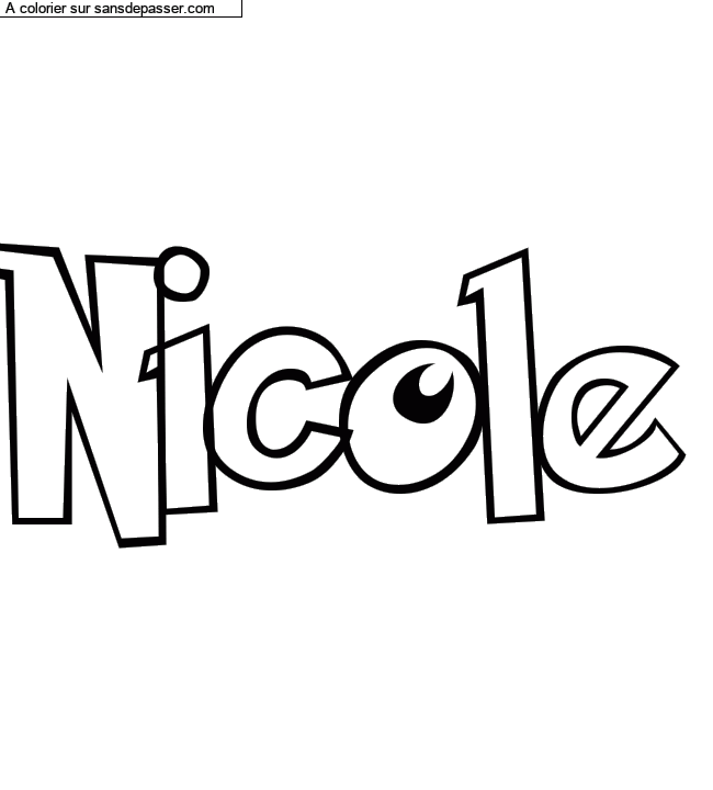 Coloriage pr&eacute;nom personnalis&eacute; "Nicole" par Diana