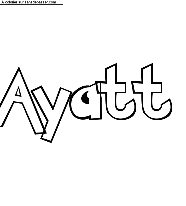 Coloriage pr&eacute;nom personnalis&eacute; "Ayatt" par Diana