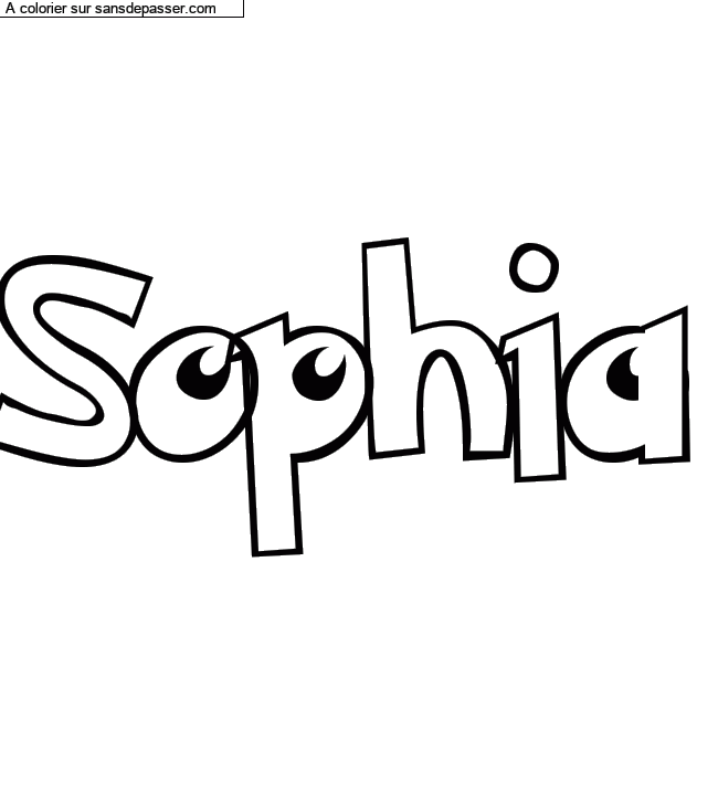 Coloriage pr&eacute;nom personnalis&eacute; "Sophia" par Diana