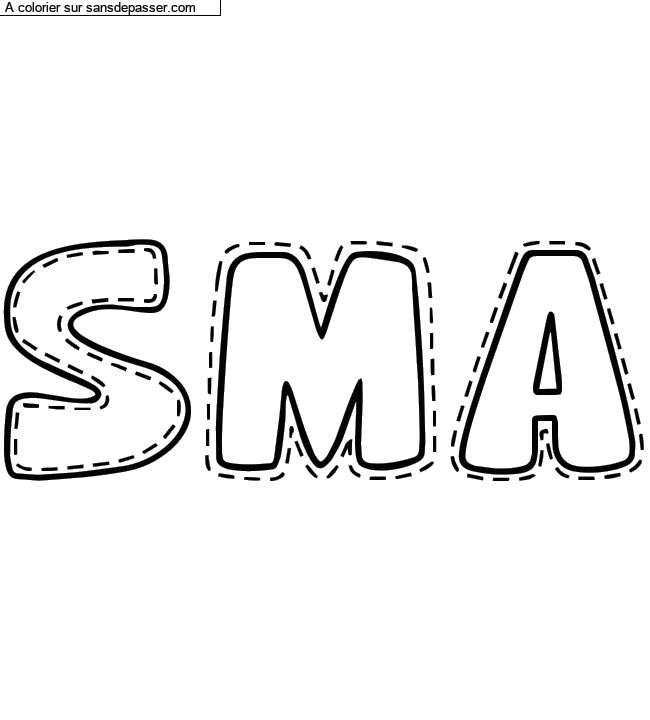 Coloriage pr&eacute;nom personnalis&eacute; "Sma" par Diana