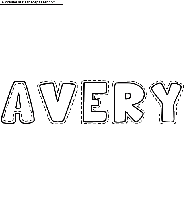 Coloriage pr&eacute;nom personnalis&eacute; "Avery" par Diana
