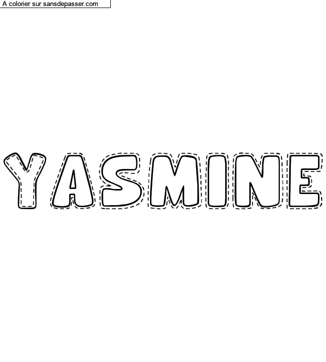 Coloriage pr&eacute;nom personnalis&eacute; "Yasmine" par Diana