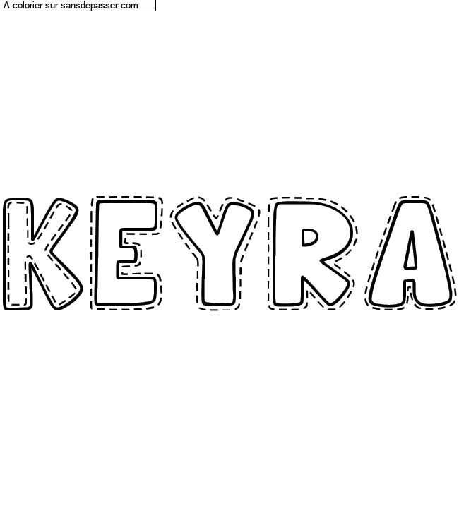 Coloriage pr&eacute;nom personnalis&eacute; "Keyra" par Diana