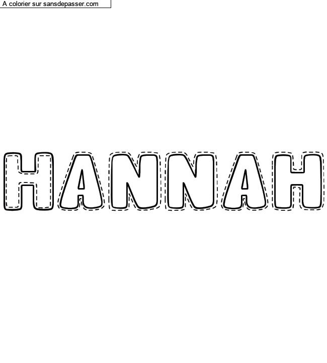 Coloriage pr&eacute;nom personnalis&eacute; "Hannah" par Diana