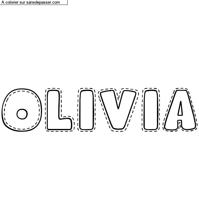 Coloriage pr&eacute;nom personnalis&eacute; "Olivia" par Diana