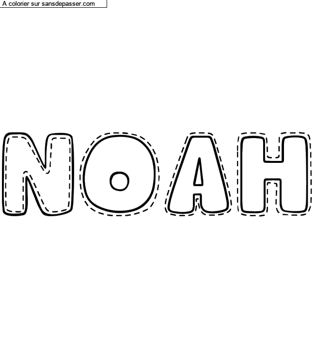 Coloriage pr&eacute;nom personnalis&eacute; "Noah" par Diana