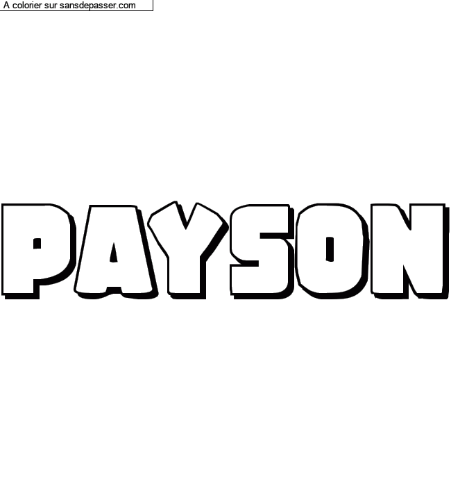 Coloriage pr&eacute;nom personnalis&eacute; "Payson" par Diana