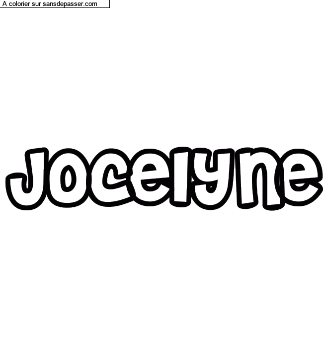 Coloriage pr&eacute;nom personnalis&eacute; "Jocelyne" par Diana