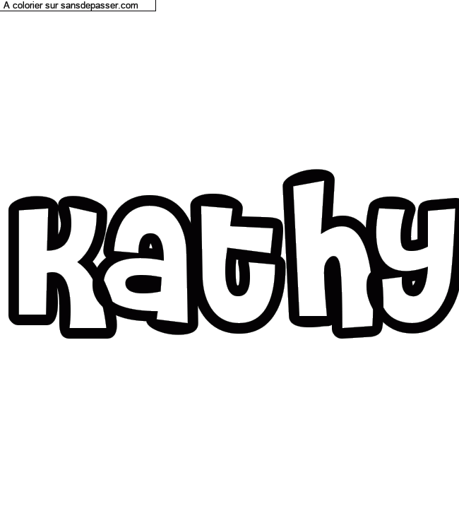 Coloriage pr&eacute;nom personnalis&eacute; "Kathy" par Diana