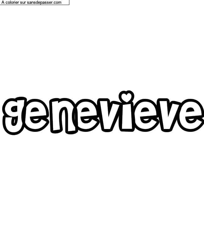 Coloriage pr&eacute;nom personnalis&eacute; "Genevieve" par Diana