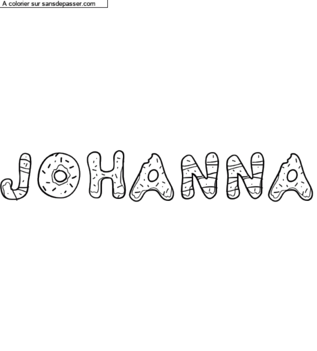 Coloriage pr&eacute;nom personnalis&eacute; "Johanna" par un invit&eacute;