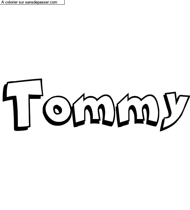 Coloriage pr&eacute;nom personnalis&eacute; "Tommy" par Diana