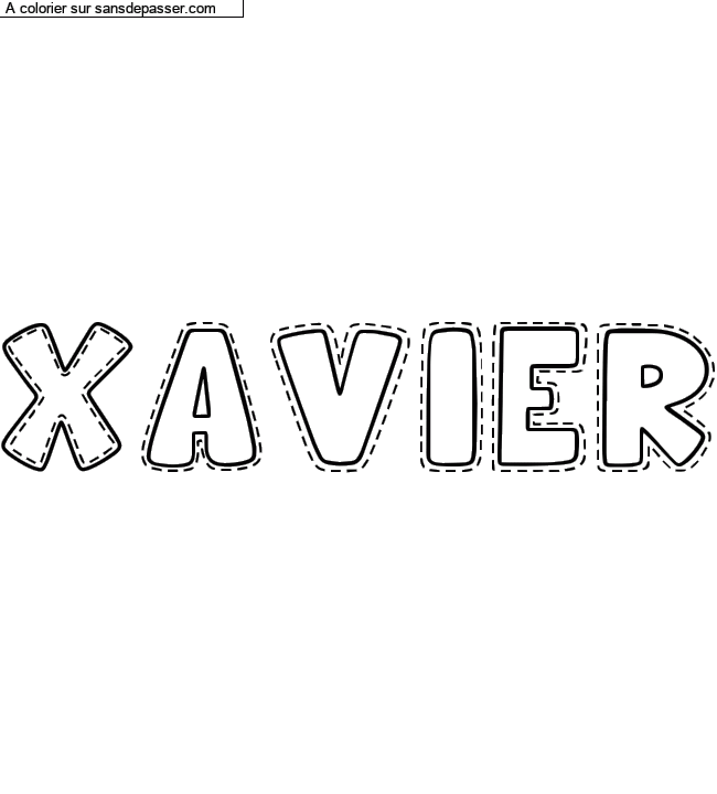Coloriage pr&eacute;nom personnalis&eacute; "Xavier" par Diana