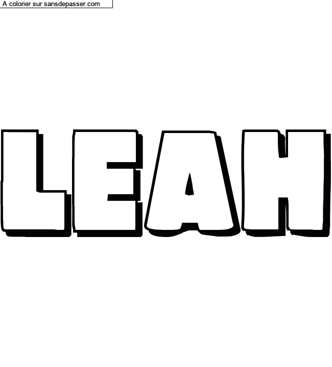 Coloriage pr&eacute;nom personnalis&eacute; "Leah" par Diana