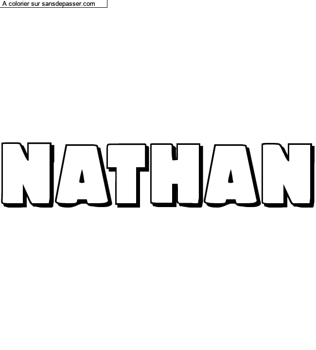Coloriage pr&eacute;nom personnalis&eacute; "Nathan" par Diana