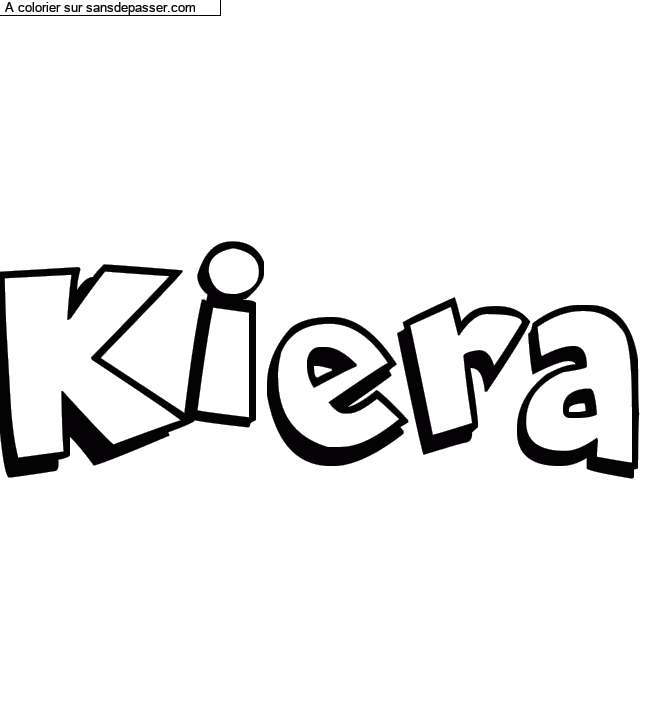 Coloriage pr&eacute;nom personnalis&eacute; "Kiera" par Diana