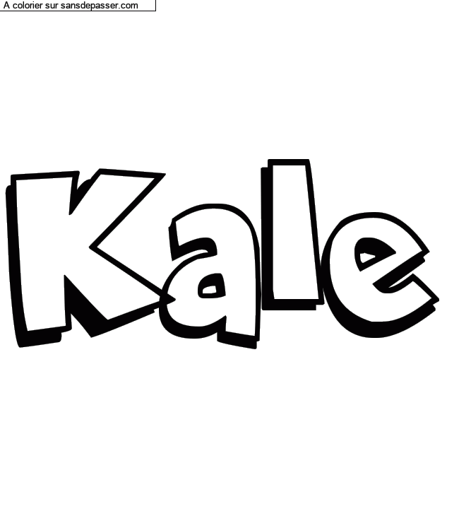 Coloriage pr&eacute;nom personnalis&eacute; "Kale" par Diana
