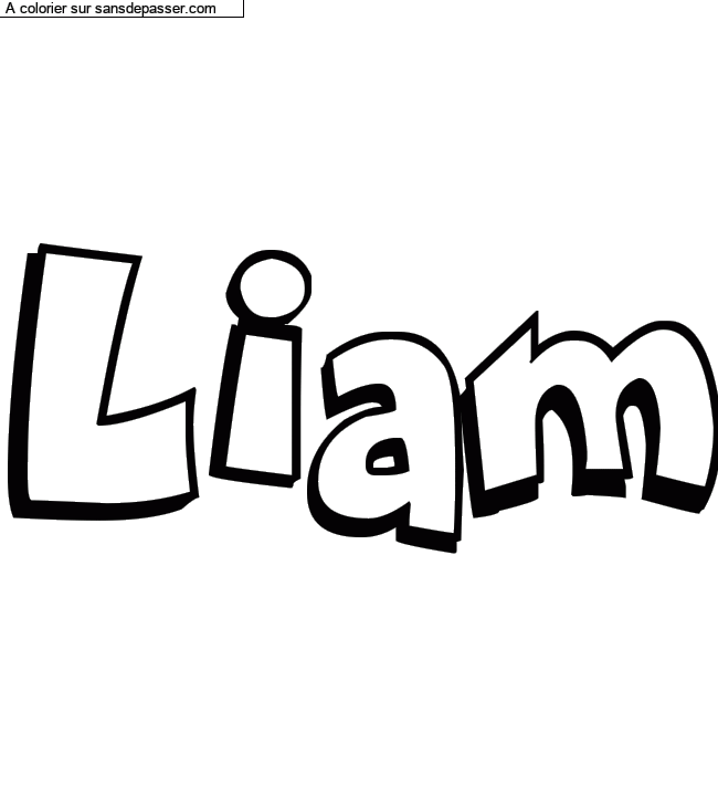 Coloriage pr&eacute;nom personnalis&eacute; "Liam" par Diana