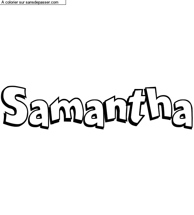 Coloriage pr&eacute;nom personnalis&eacute; "Samantha" par Diana