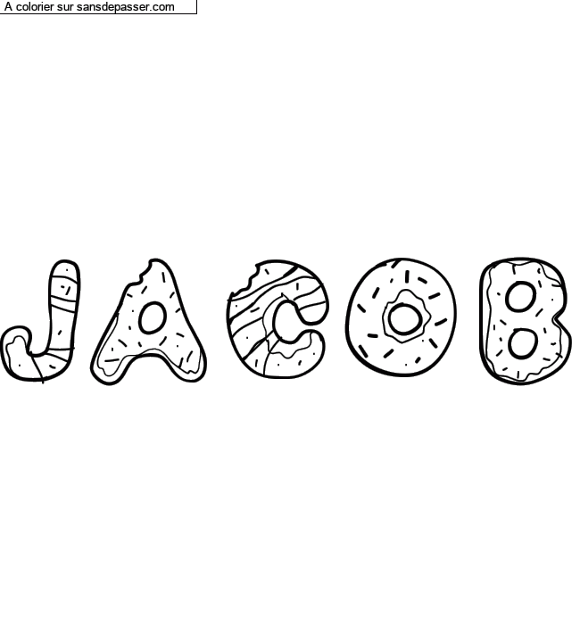 Coloriage pr&eacute;nom personnalis&eacute; "Jacob" par Diana