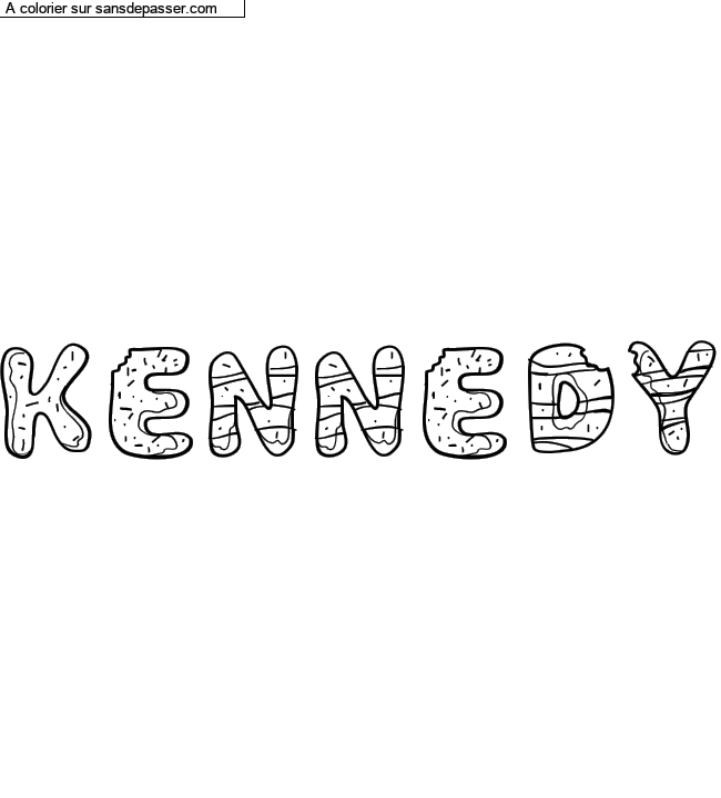 Coloriage pr&eacute;nom personnalis&eacute; "Kennedy" par Diana