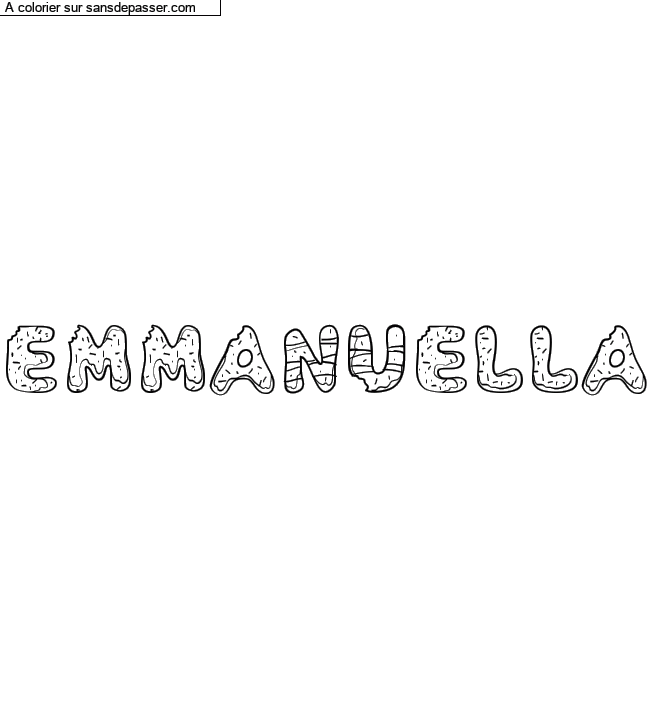 Coloriage pr&eacute;nom personnalis&eacute; "Emmanuella" par Diana