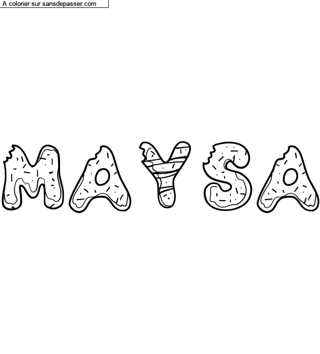 Coloriage pr&eacute;nom personnalis&eacute; "Maysa" par Diana