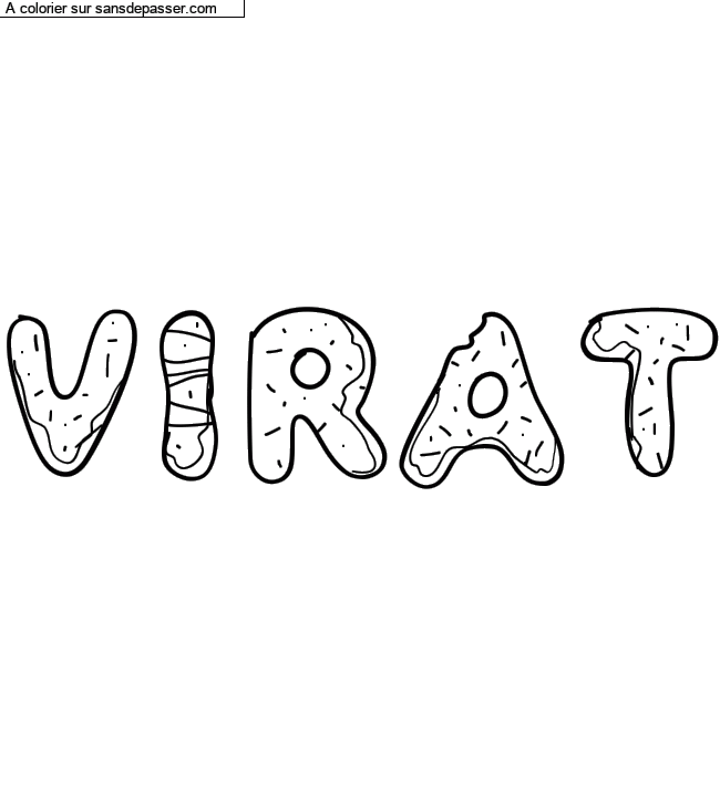 Coloriage pr&eacute;nom personnalis&eacute; "Virat" par Diana