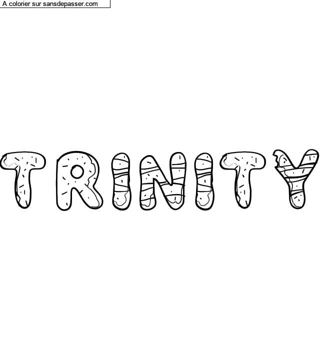 Coloriage pr&eacute;nom personnalis&eacute; "Trinity" par Diana