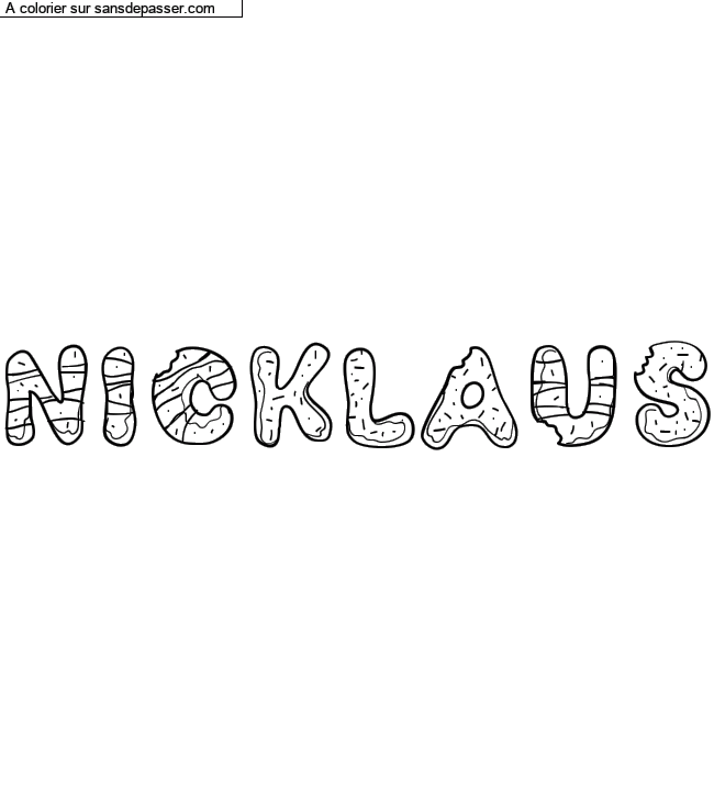 Coloriage pr&eacute;nom personnalis&eacute; "Nicklaus" par Diana
