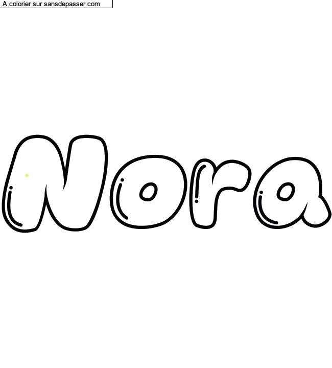 Coloriage pr&eacute;nom personnalis&eacute; "Nora" par un invit&eacute;