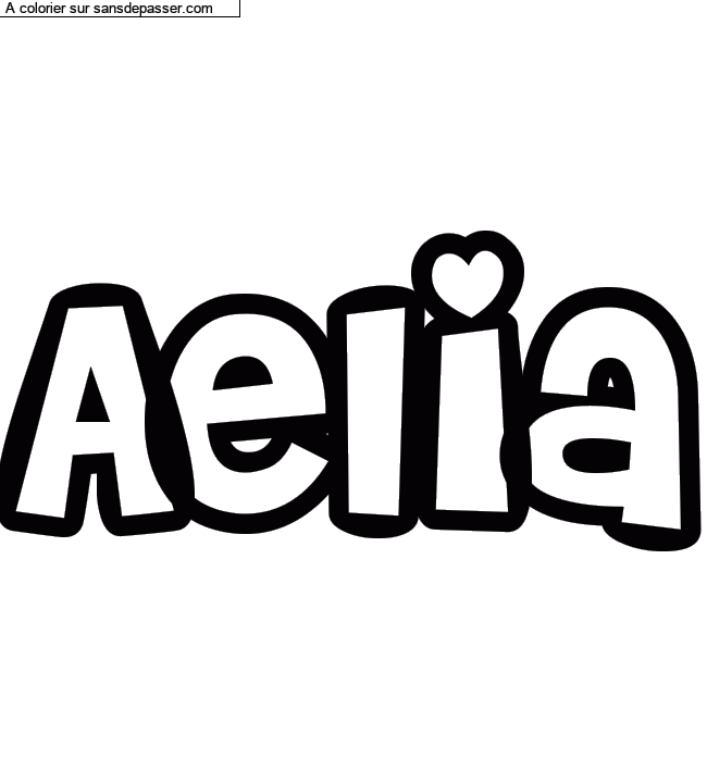 Coloriage pr&eacute;nom personnalis&eacute; "Aelia" par un invit&eacute;