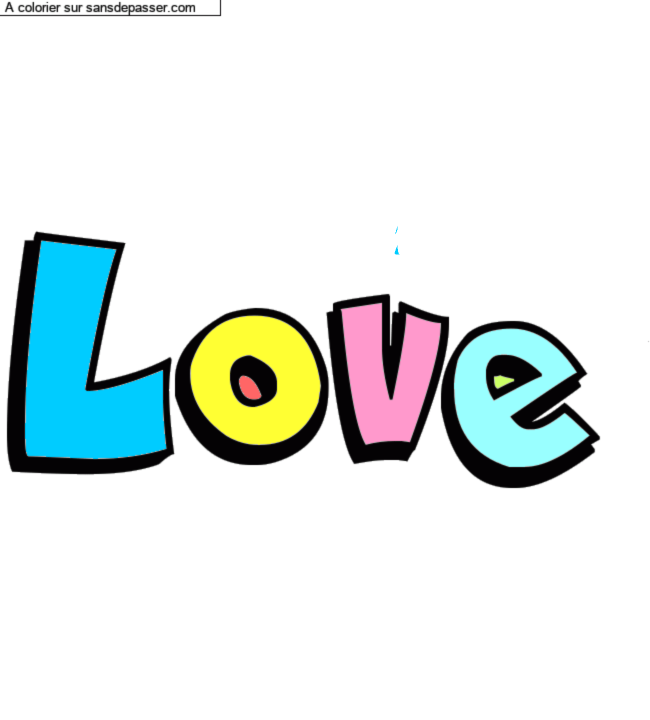 Coloriage pr&eacute;nom personnalis&eacute; "Love" par un invit&eacute;