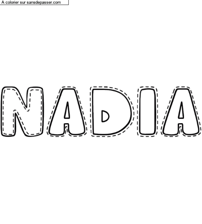 Coloriage pr&eacute;nom personnalis&eacute; "Nadia" par un invit&eacute;