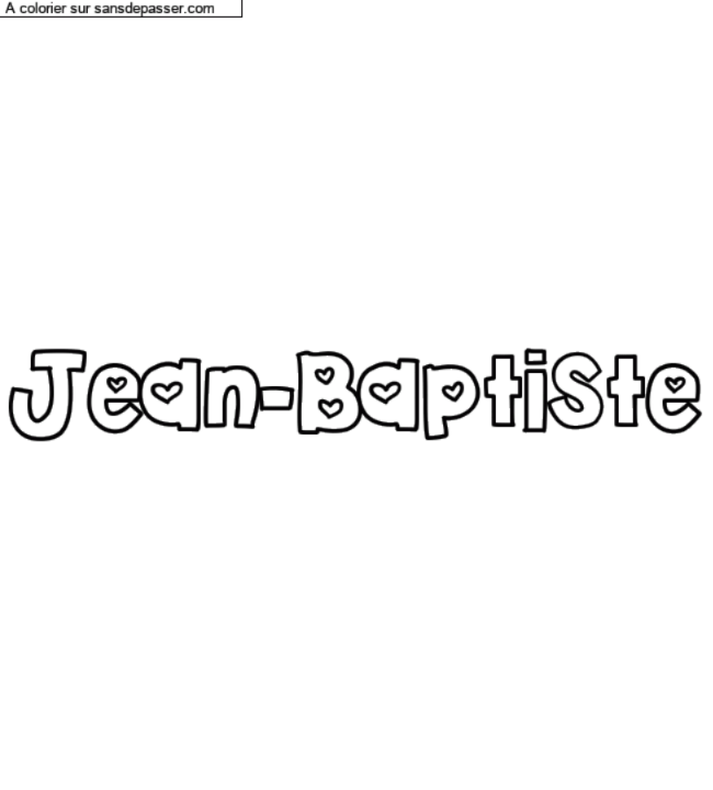 Coloriage pr&eacute;nom personnalis&eacute; "Jean-Baptiste" par un invit&eacute;