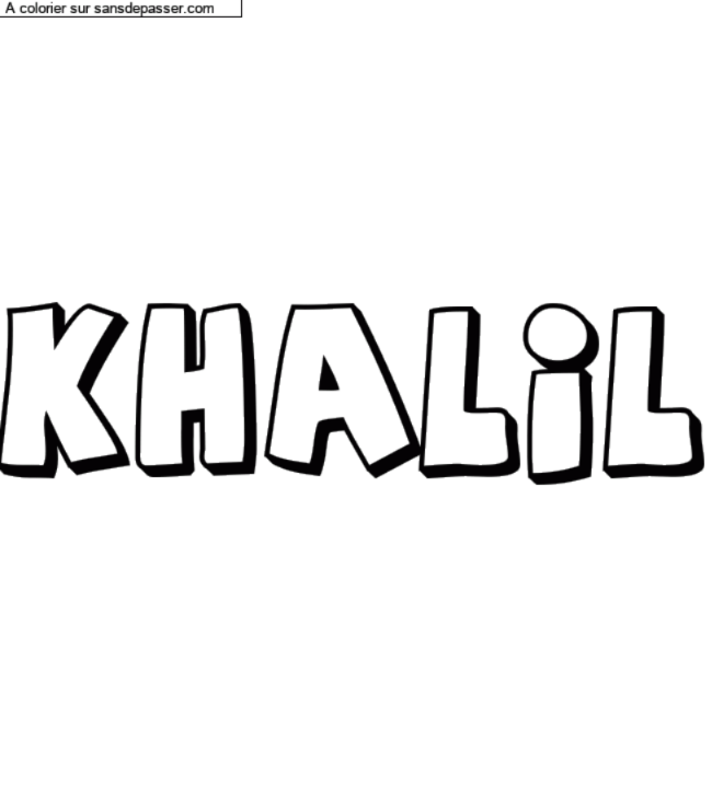 Coloriage pr&eacute;nom personnalis&eacute; "Khalil" par un invit&eacute;