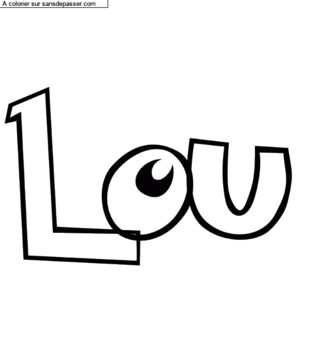 Coloriage pr&eacute;nom personnalis&eacute; "Lou" par un invit&eacute;