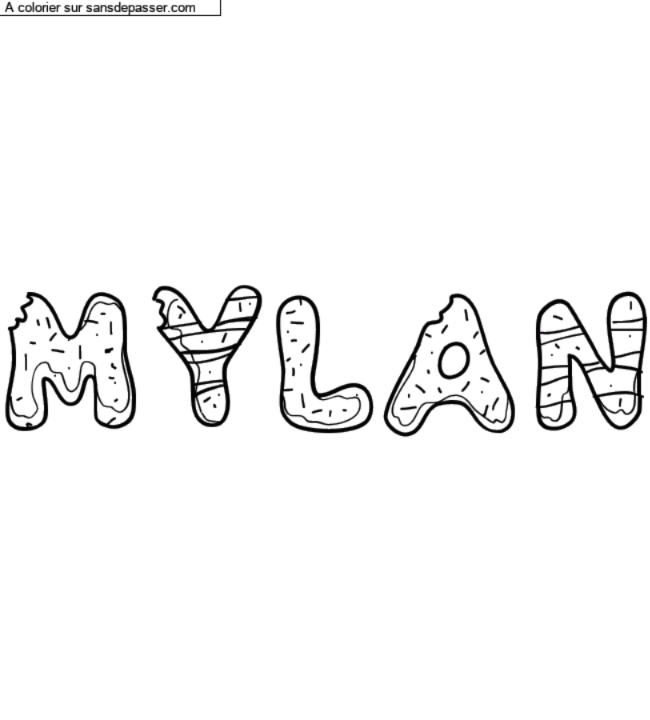 Coloriage pr&eacute;nom personnalis&eacute; "MYLAN" par un invit&eacute;