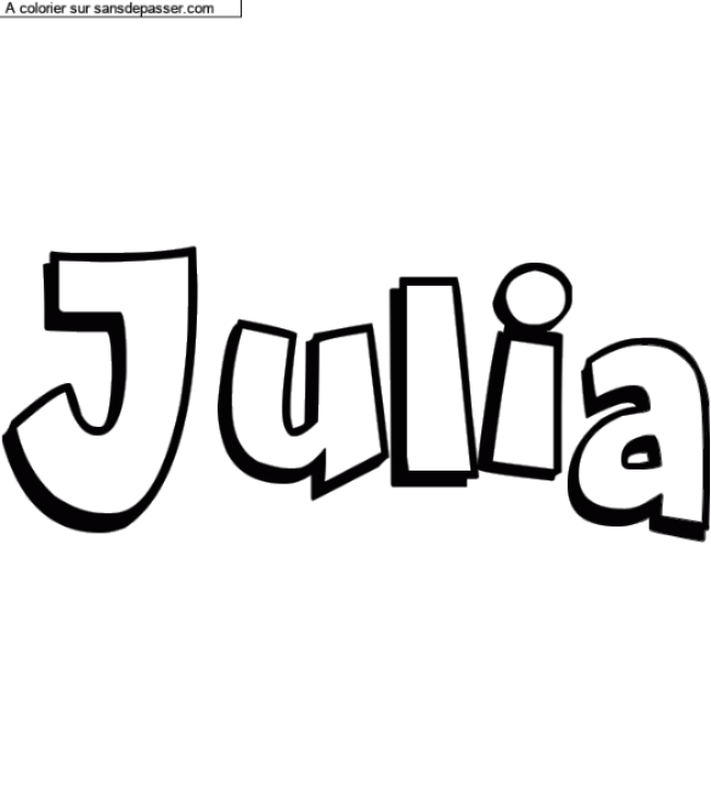 Coloriage pr&eacute;nom personnalis&eacute; "Julia" par un invit&eacute;
