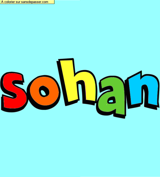 Coloriage pr&eacute;nom personnalis&eacute; "sohan" par sosomaness