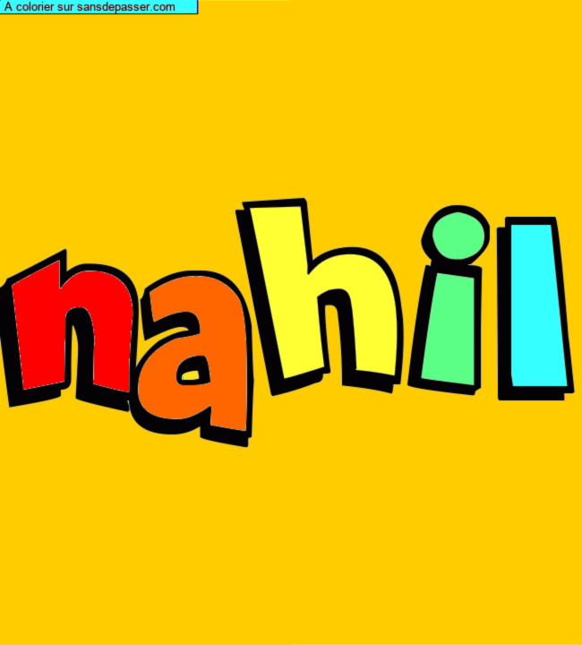 Coloriage pr&eacute;nom personnalis&eacute; "nahil" par un invit&eacute;